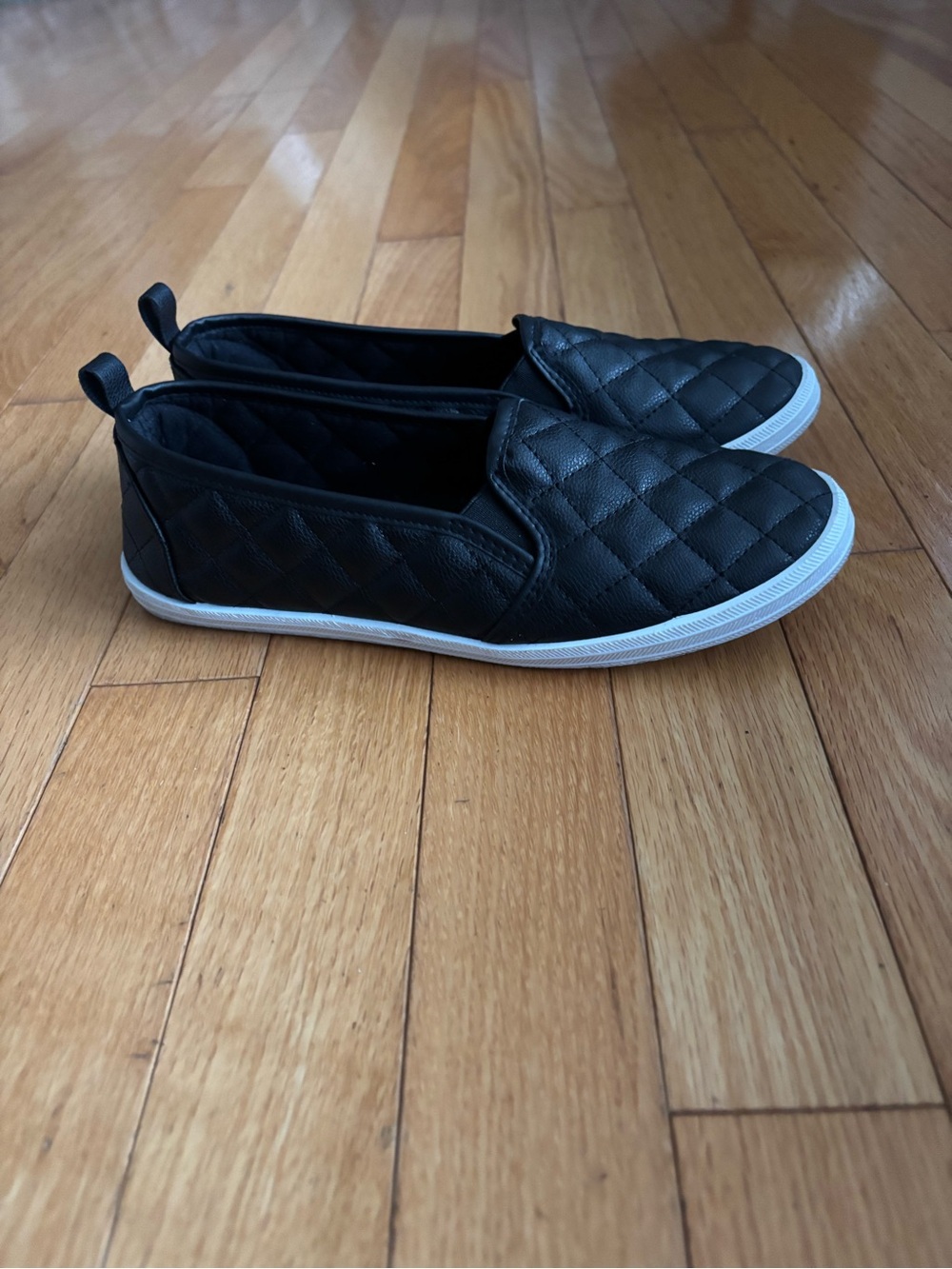 Women's Quilted Slip-On Sneakers - Black